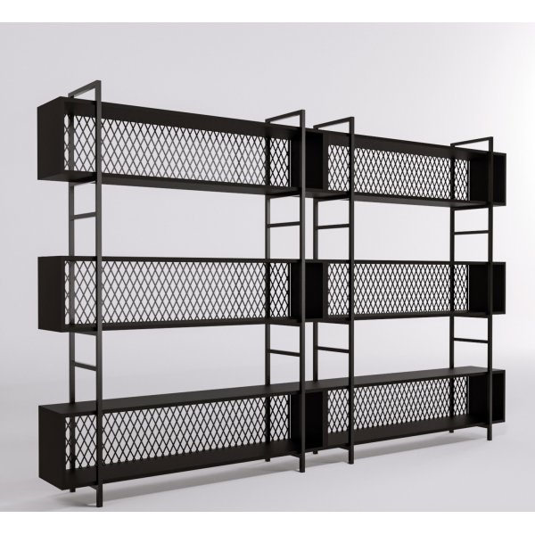 Araf bokhylle 280 cm - Sort