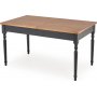 Shell spisebord 120-160 cm - Mrk eik/sort