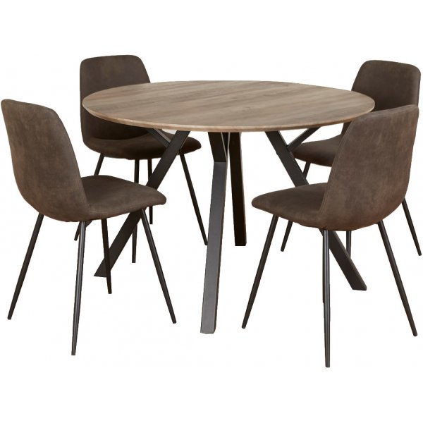 Smokey spisebord 120 cm - Grbeiset eik