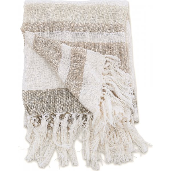 Bondi pledd, 130x170 cm - Beige/brun/hvit Bondi pledd, 130x170 cm - Beige/brun/hvit