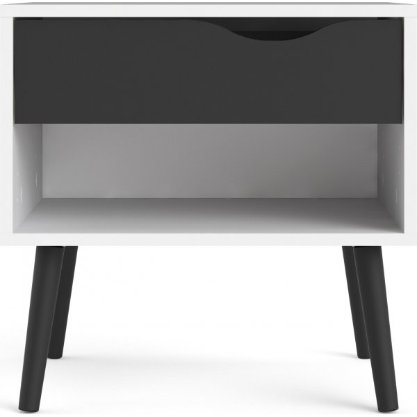 Oslo nattbord - Hvit/svart