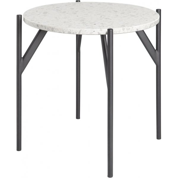 Terrazzo sidebord 50 cm - Terrazzo Bianco & understell AIR i svart metall