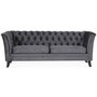 Chesterfield Liverpool 3-seter sofa - Slvgr flyel