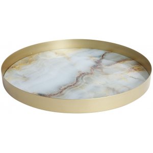 Marmor rundt serveringsbrett - Lys marmor