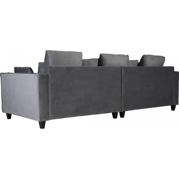 Brandy Lounge - 4-seters sofa XL (sølvgrå fløyel) Brandy Lounge - 4-seters sofa XL (sølvgrå fløyel)