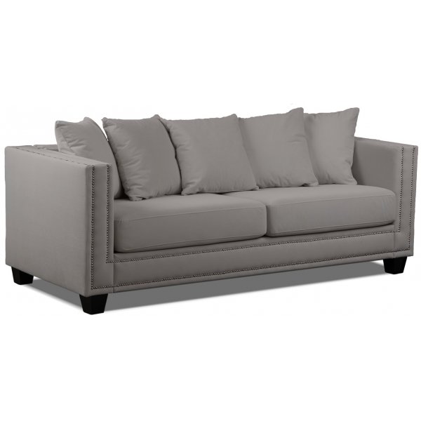 Temple Double Deco 3-seters sofa - Beige /silver nagler Temple Double Deco 3-seters sofa - Beige /silver nagler