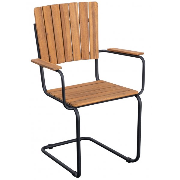 Holm� utend�rs spisestuestol med armlener brun/svart