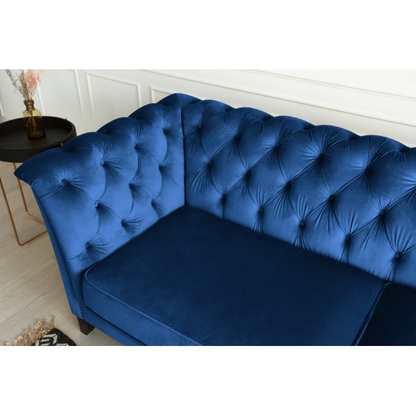 Milton Chesterfield 3-seter sofa - Mørkeblå fløyel + Tekstilrens for møbler Milton Chesterfield 3-seter sofa - Mørkeblå fløyel + Tekstilrens for møbler