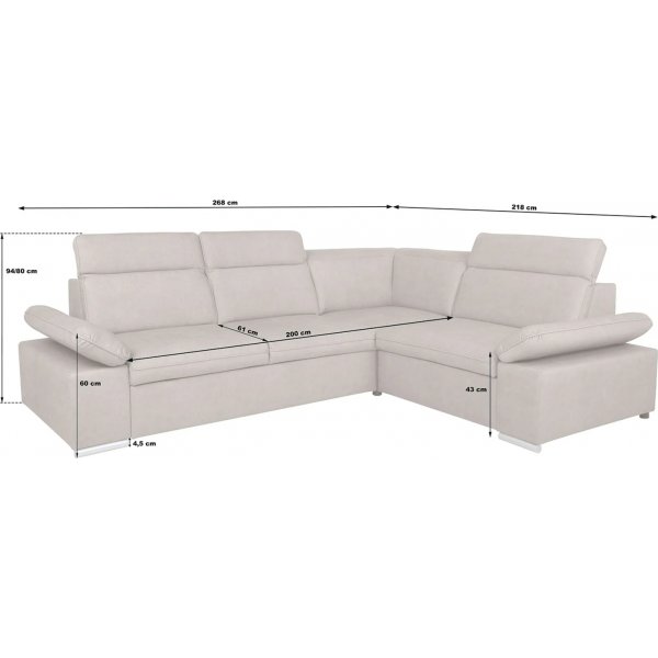 Darby hjrnesovesofa hyre - Gr