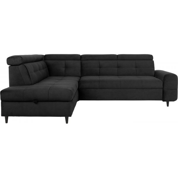 Matras hjrnesovesofa med pen ende venstre - Sort