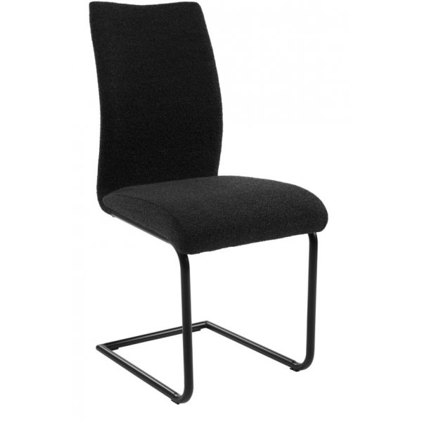 Lina spisestuestol - Sort boucle stoff