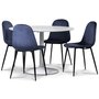 Seat spisegruppe, rundt spisebord med 4 Carisma flyelsstoler - Hvit/Bl