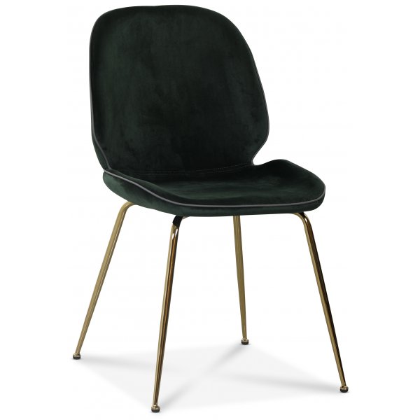 Deco velvet stol - Grnn / Messing
