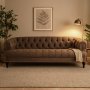 Sofa Chesterfield 3-seters sofa i brunt + Tekstilrens for mbler