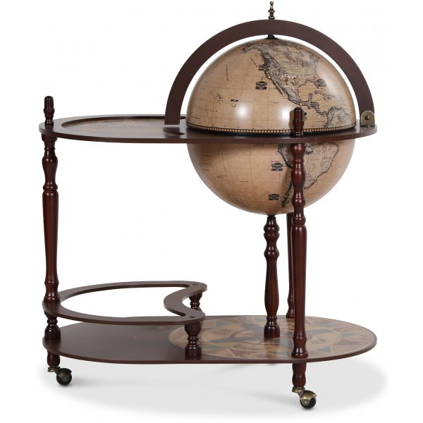 Da Vinci Barglobus serveringsvogn 81 cm - Mahogny / Ljus