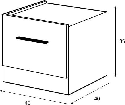 Dentro nattbord venstre - Hvit/stirling eik