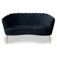 Snäckan 2-seter sofa - Svart fløyel / Messing Snäckan 2-seter sofa - Svart fløyel / Messing