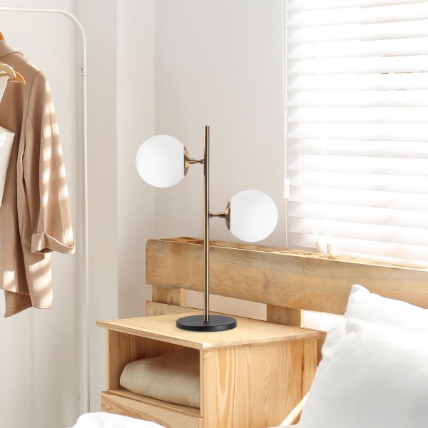 Fasett bordlampe, Opal - Vintage