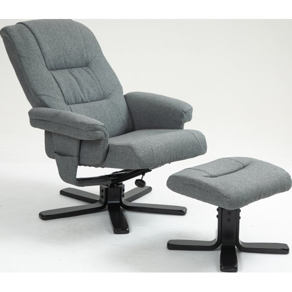 Lenestol med fotskammel gr - Oslo