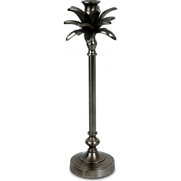 Lysestake palme H50cm - Old silver
