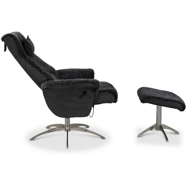 Ullrik lenestol i freskinn - Mrkegrtt freskinn