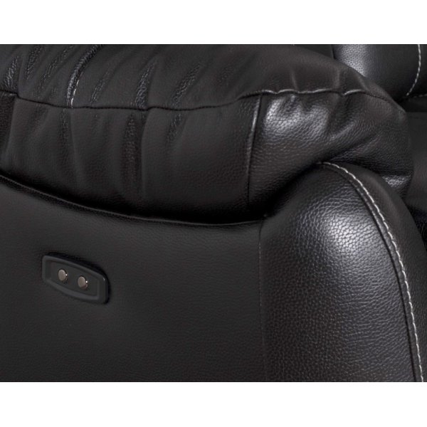 Enjoy Chicago recliner sofa - 4-seter (el) i svart kunstskinn (modell H)