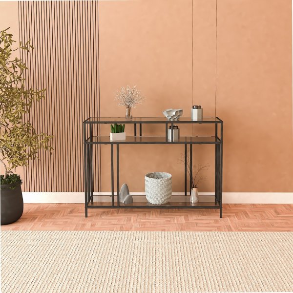 Vendela avlastningsbord - Sort/røykfarget glass Vendela avlastningsbord - Sort/røykfarget glass