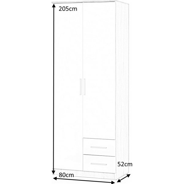 Abdel 2 garderobe - Sonoma eik Abdel 2 garderobe - Sonoma eik