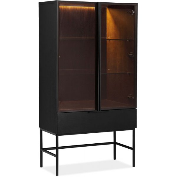 Sterling vitrineskap - Svart askfinér Sterling vitrineskap - Svart askfinér