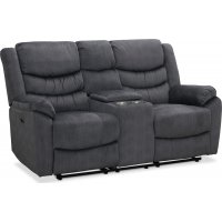 Tampa elektrisk 2-seters reclinersofa + konsoll - Grått stoff Tampa elektrisk 2-seters reclinersofa + konsoll - Grått stoff