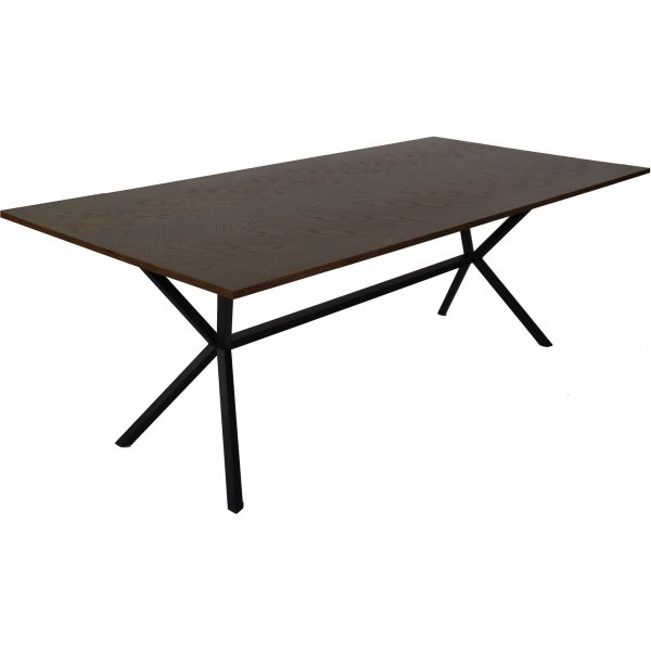 Revel spisebord, 200 cm (sildeben) - Svart/trefinr