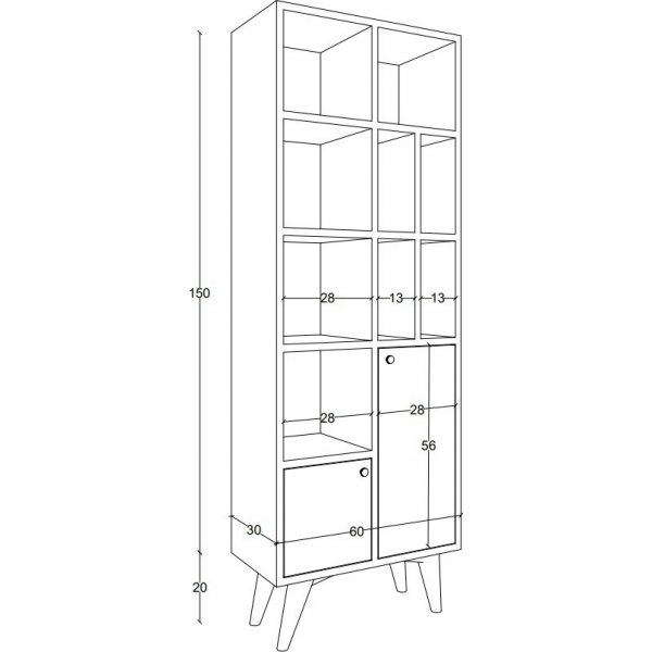 Laura bokhylle - Antrasitt/eik Laura bokhylle - Antrasitt/eik