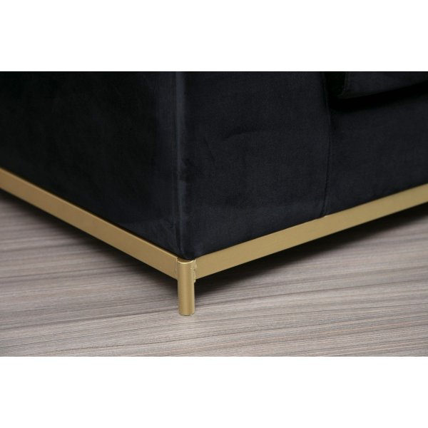 Line 4-seters sofa med sidebord - Svart