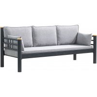 Kappis 3-seters utesofa - Svart/røyk Kappis 3-seters utesofa - Svart/røyk
