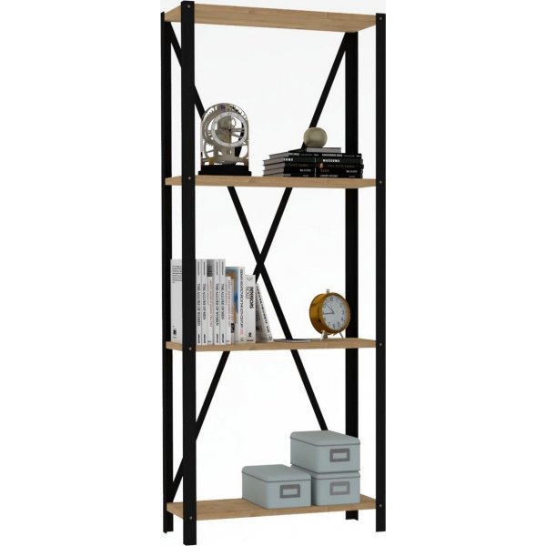 Lola bokhylle - Safir eik/svart Lola bokhylle - Safir eik/svart