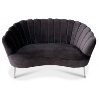 Snäckan 2-seter sofa - Brun fløyel / Krom Snäckan 2-seter sofa - Brun fløyel / Krom