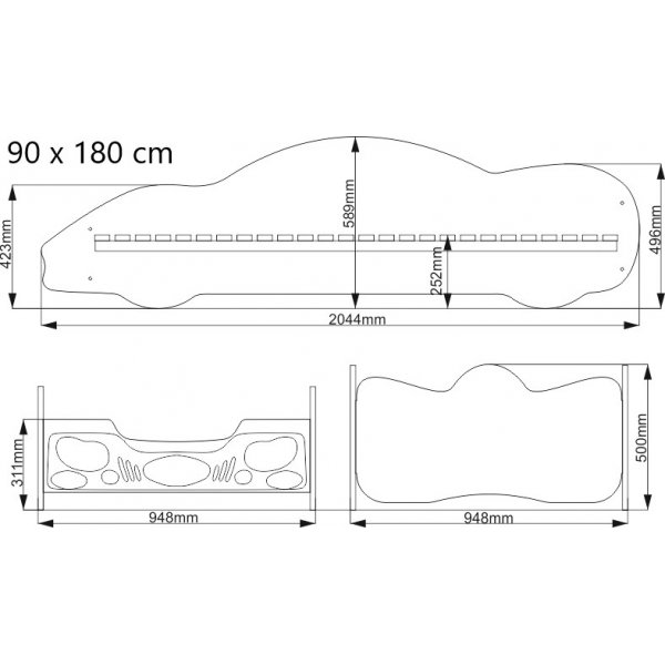 Louie racerbil barnseng - Valgfri farge og størrelse! Louie racerbil barnseng - Valgfri farge og størrelse!