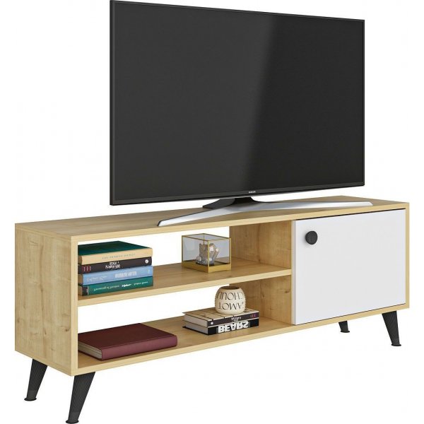 Athena mediebenk - Safir/eik/hvit