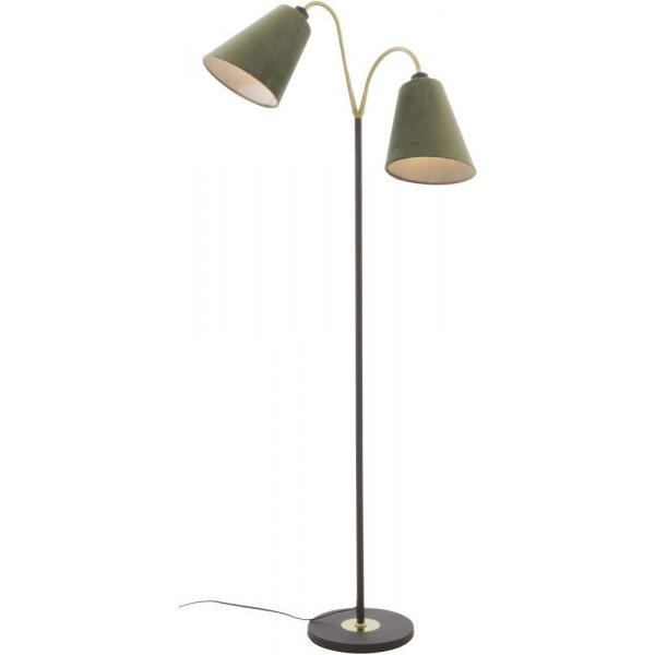 Gulvlampe Ljusdal 2-armet - Svart/matt messing