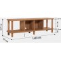Neo media benk 140 cm - Furu