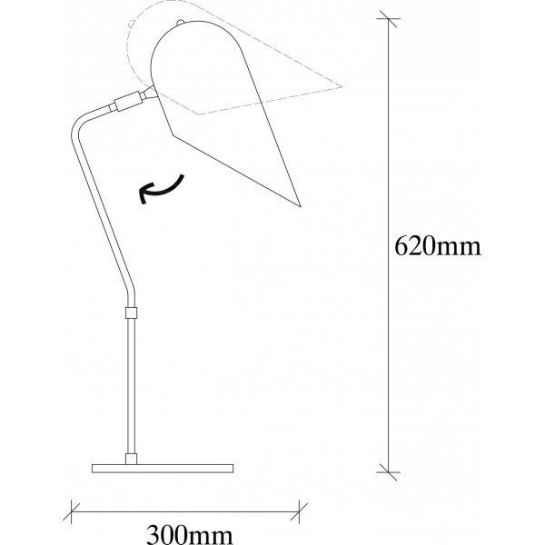 Kesik bordlampe - Svart/gull