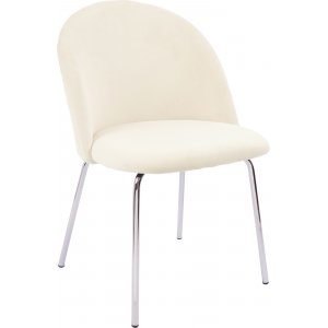 Plaza velvet stol - Beige / Krom + Møbelføtter Plaza velvet stol - Beige / Krom + Møbelføtter