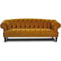 Oxford deluxe 3-seter chesterfield - Løvegul (fløyel) Oxford deluxe 3-seter chesterfield - Løvegul (fløyel)