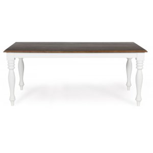 New England spisebord - Hvit/Brunbeiset + Flekkfjerner for møbler