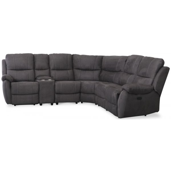 Enjoy recliner-hjørnesofa - 4-seter (el) i antrasitt mikrofiber (modell V) Enjoy recliner-hjørnesofa - 4-seter (el) i antrasitt mikrofiber (modell V)