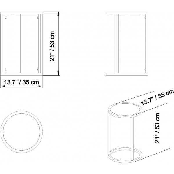 Tambur sidebord - Hvit marmor/gull