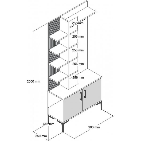 Viyana gangmøbel, 90 cm - Valnøtt Viyana gangmøbel, 90 cm - Valnøtt
