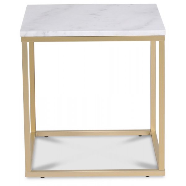 Accent stuebord 50 - Hvit marmor / Matt messing Accent stuebord 50 - Hvit marmor / Matt messing
