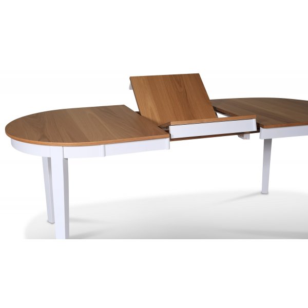 Fårö ovalt spisebord 160/210x90 - Hvit/Eik + Møbelføtter Fårö ovalt spisebord 160/210x90 - Hvit/Eik + Møbelføtter