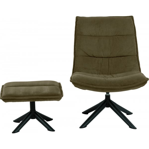 Blizzard lenestol med fotskammel - Gr�nn